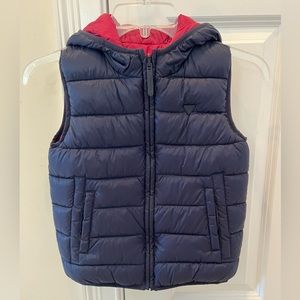 Mayoral Reversible Hooded Puffer Vest - Navy/Maroon